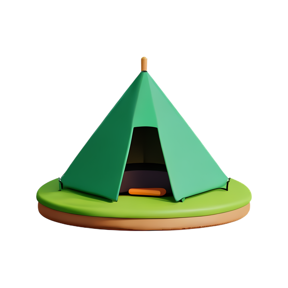 camping 3d rendering icon illustration png