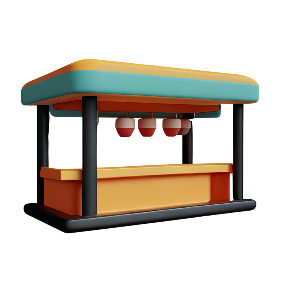 cafe 3d rendering icon illustration png