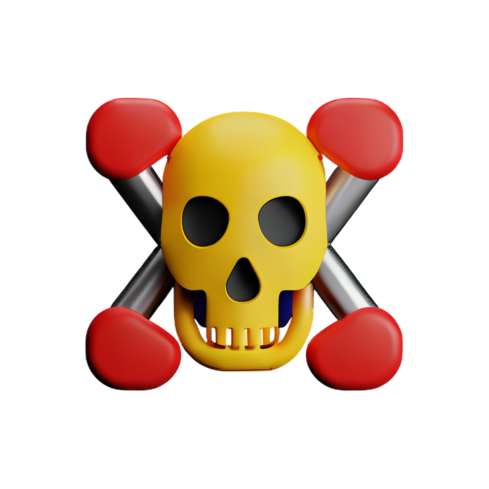 skeleton 3d rendering icon illustration png