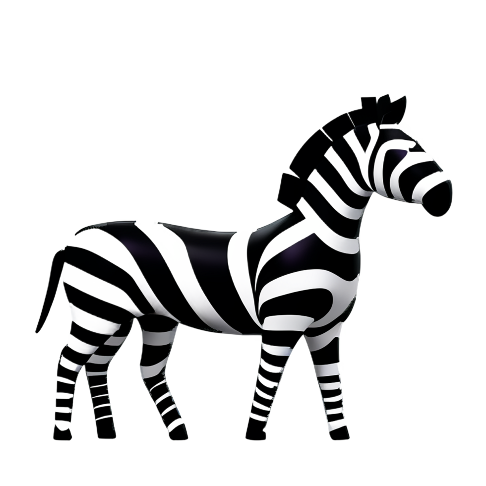 zebra 3d rendering icon illustration png