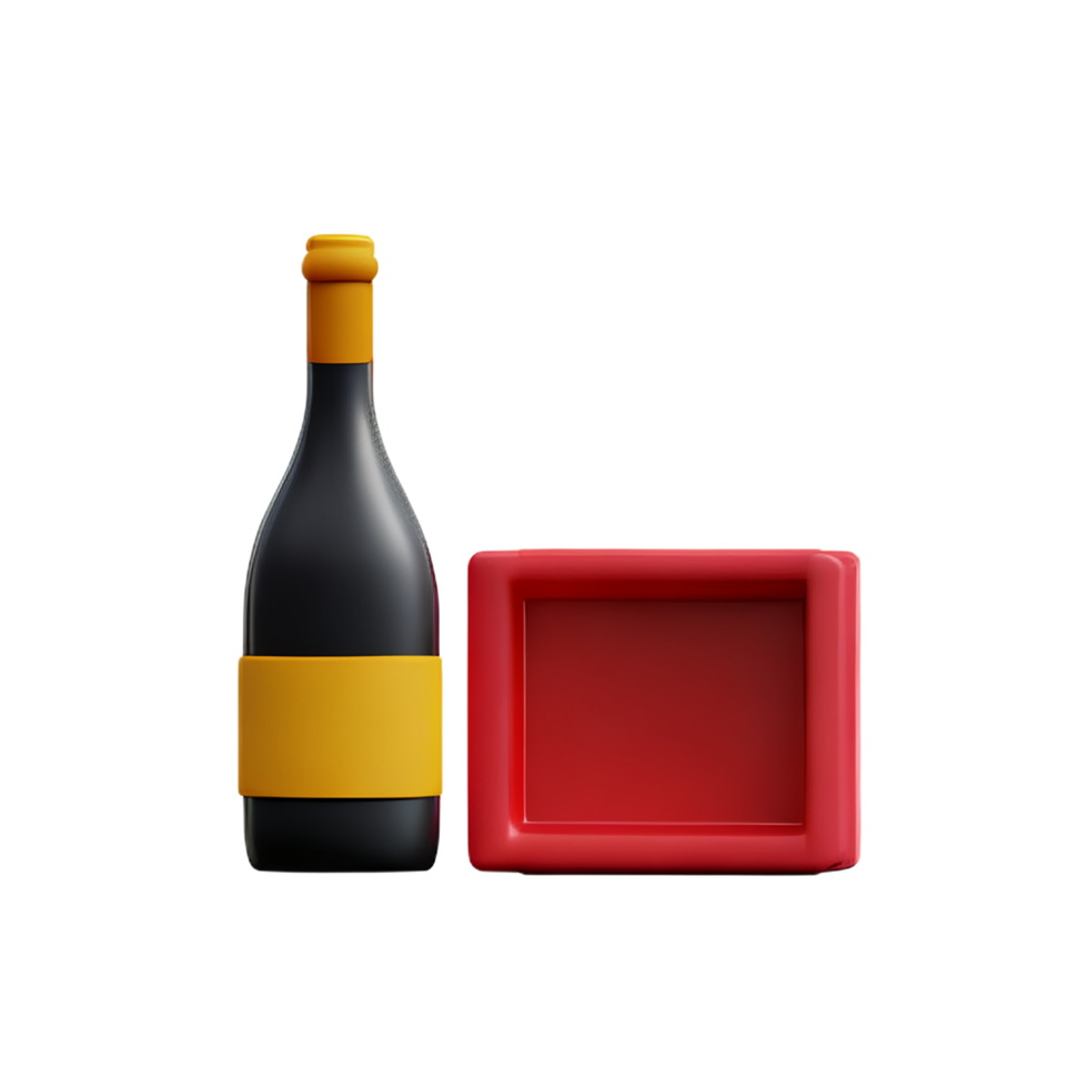 wine 3d rendering icon illustration png