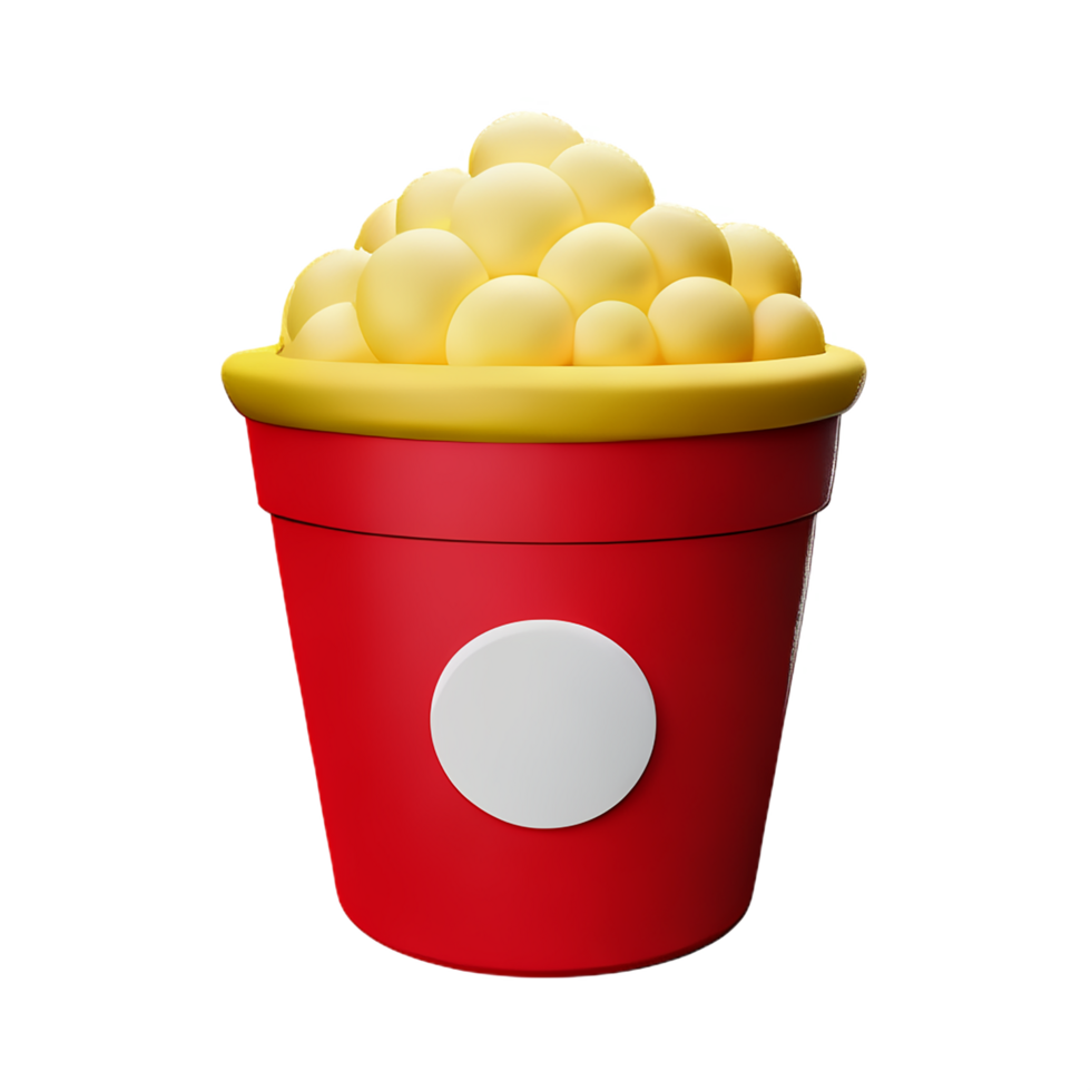 popcorn 3d rendering icon illustration png