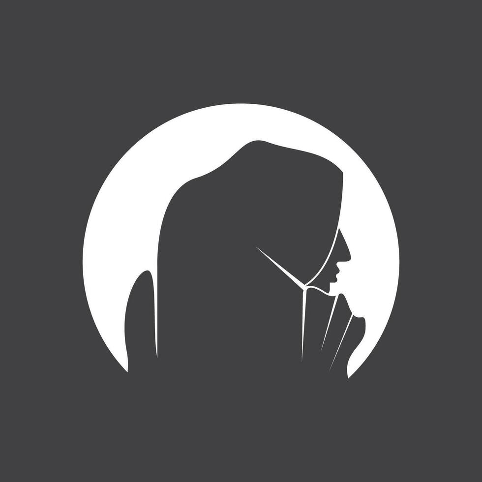 Hijab Woman Silhouette Icon And Symbol vector