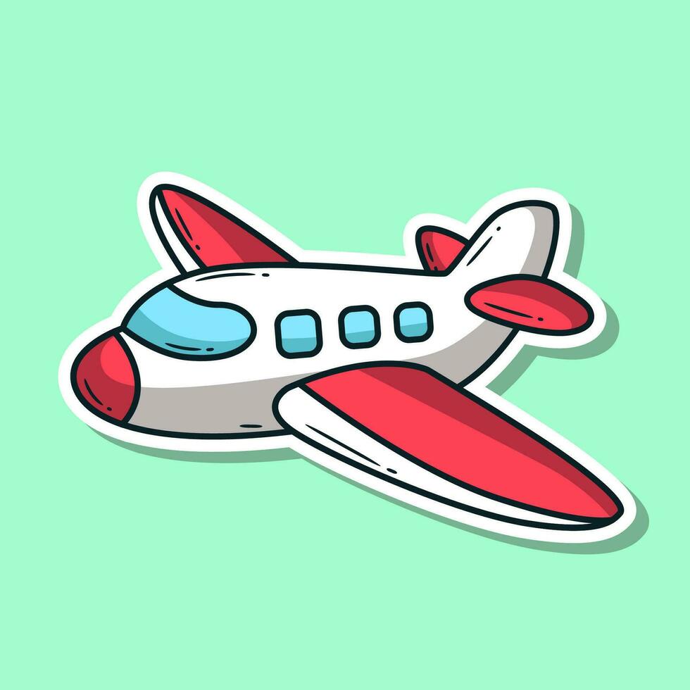 Vector illustration of plane, travel icon sticker. Vector eps 10