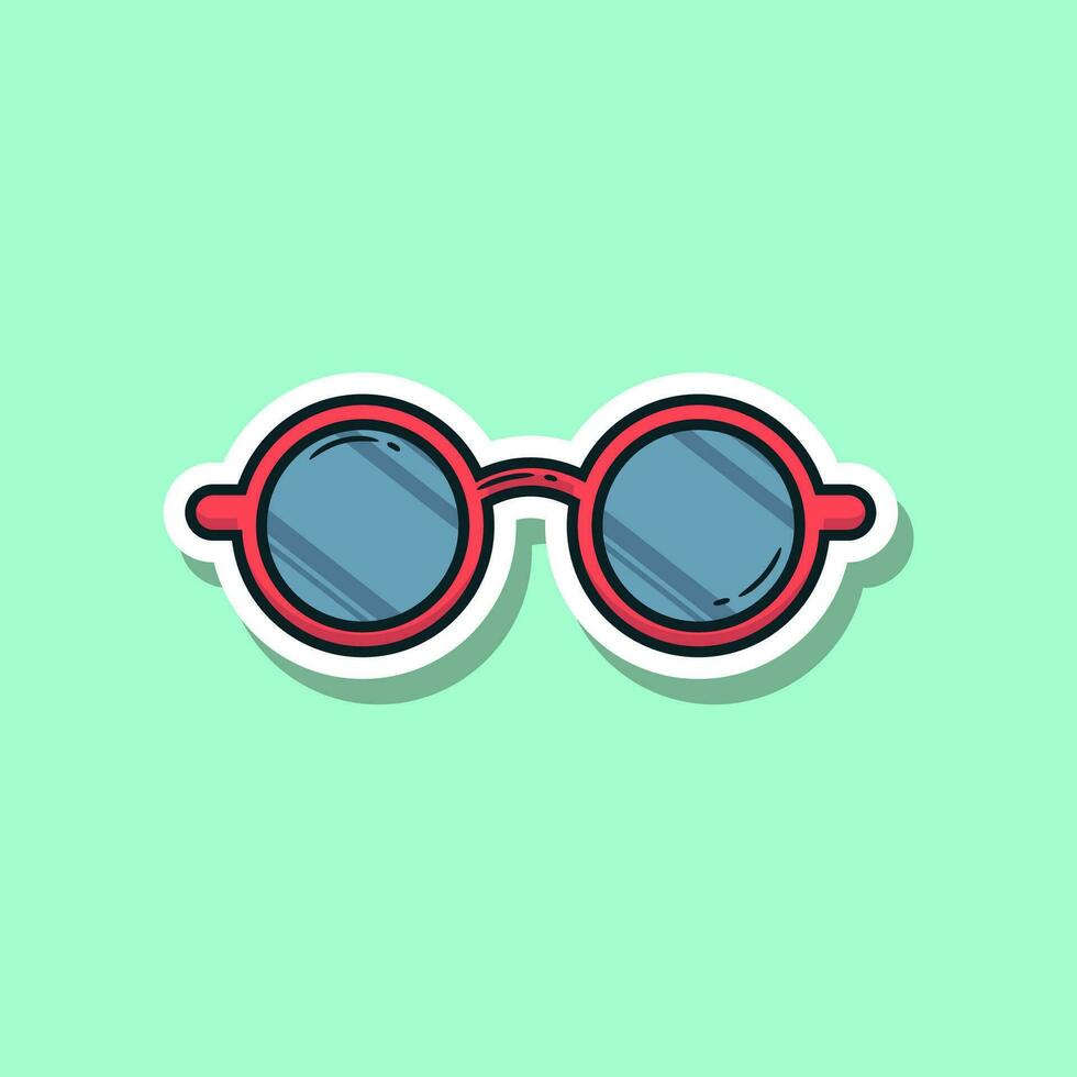 Vector illustration of glasses, travel icon sticker. Vector eps 10