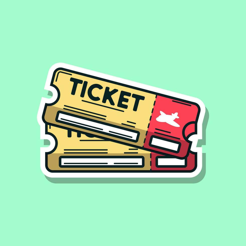 Vector illustration of ticket, travel icon sticker. Vector eps 10