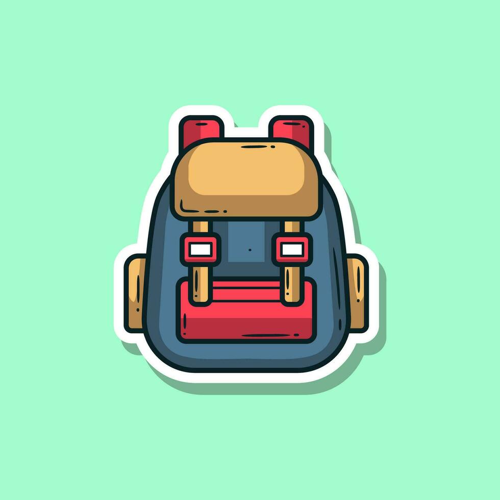 Vector illustration of bag, travel icon sticker. Vector eps 10