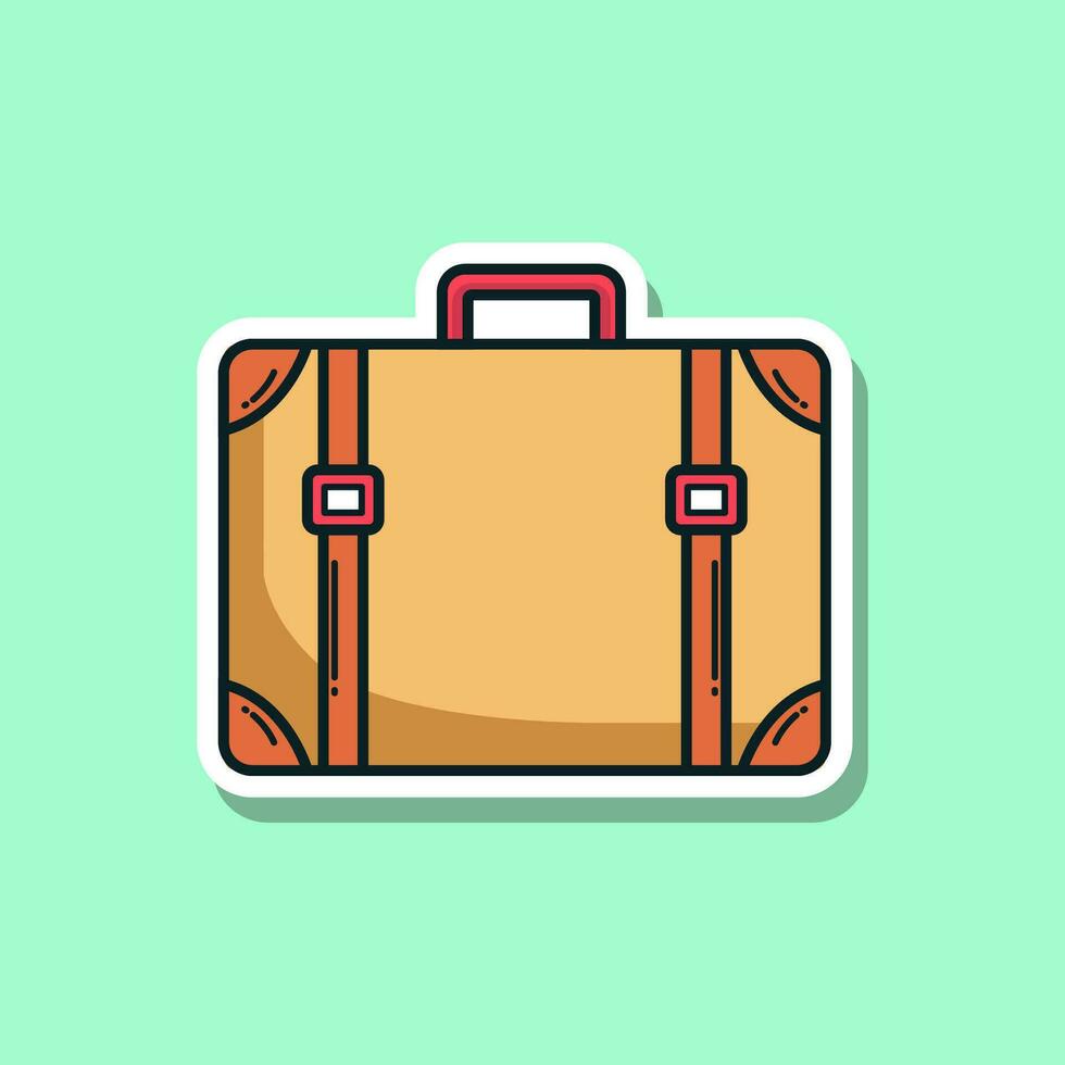 Vector illustration of suitcase, travel icon sticker. Vector eps 10