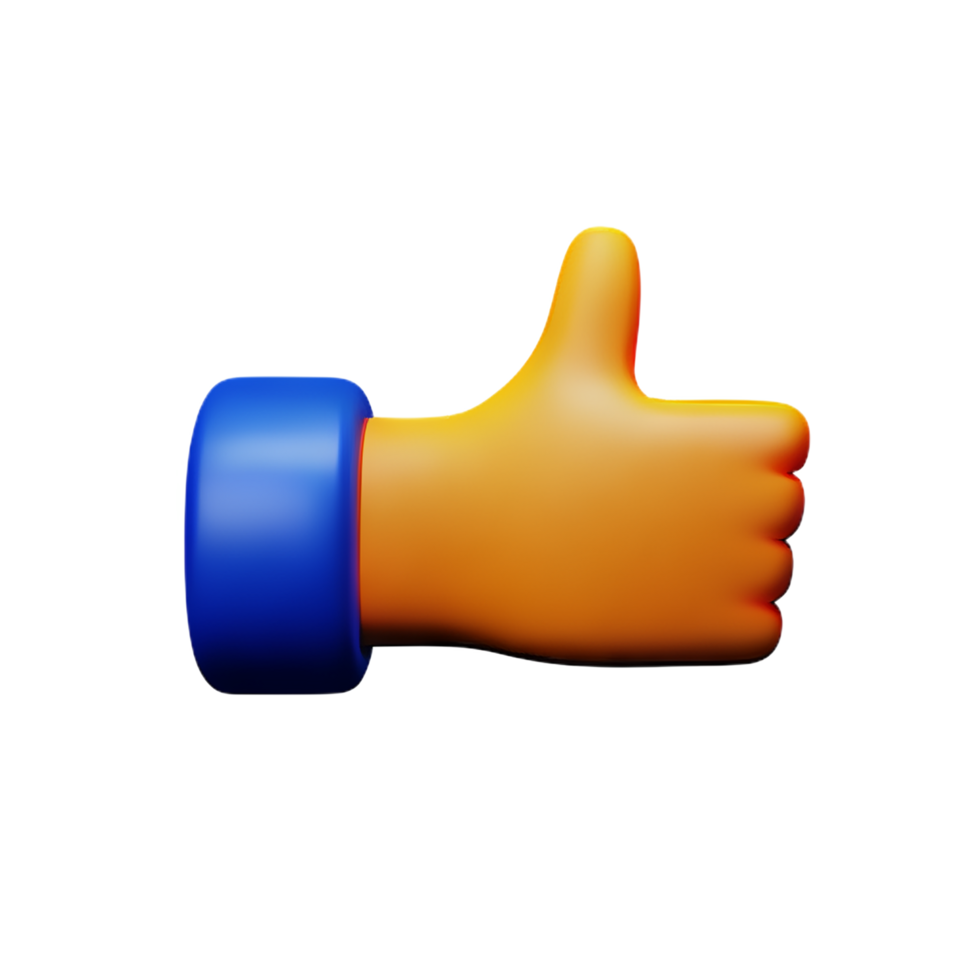 thumbs up 3d rendering icon illustration png