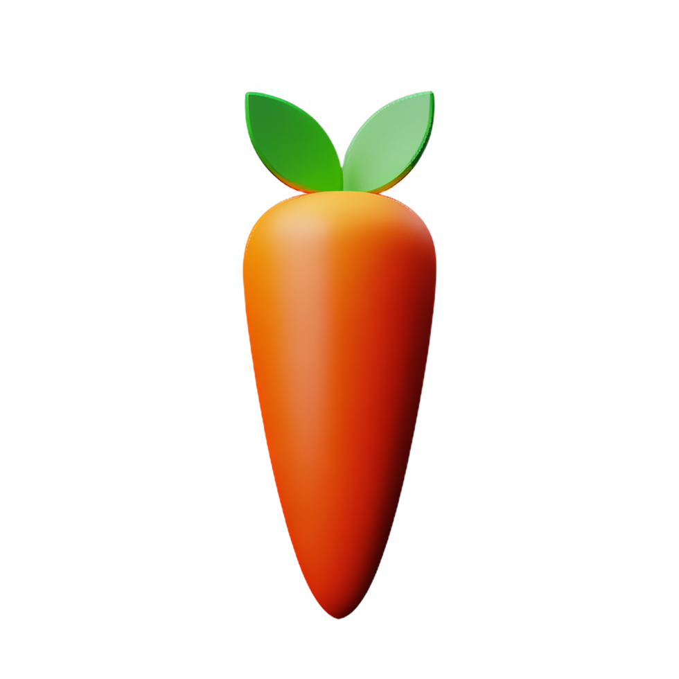 carrot 3d rendering icon illustration png