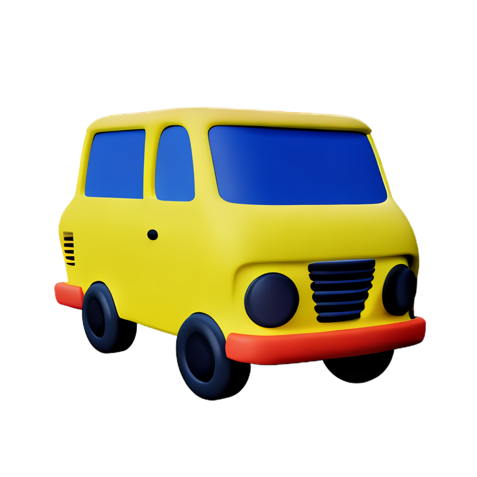 van 3d rendering icon illustration png