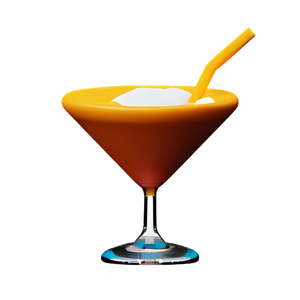 cocktail 3d rendering icon illustration png