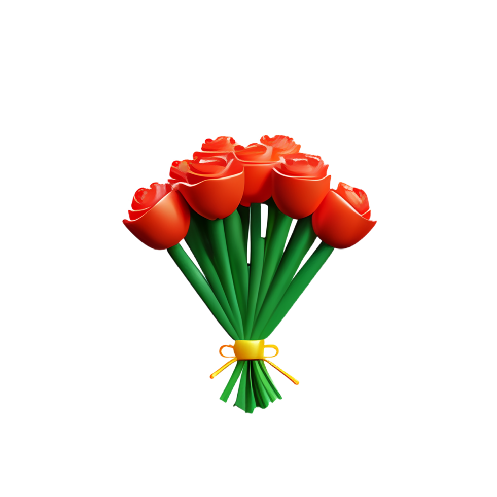 bouquet 3d rendering icon illustration png