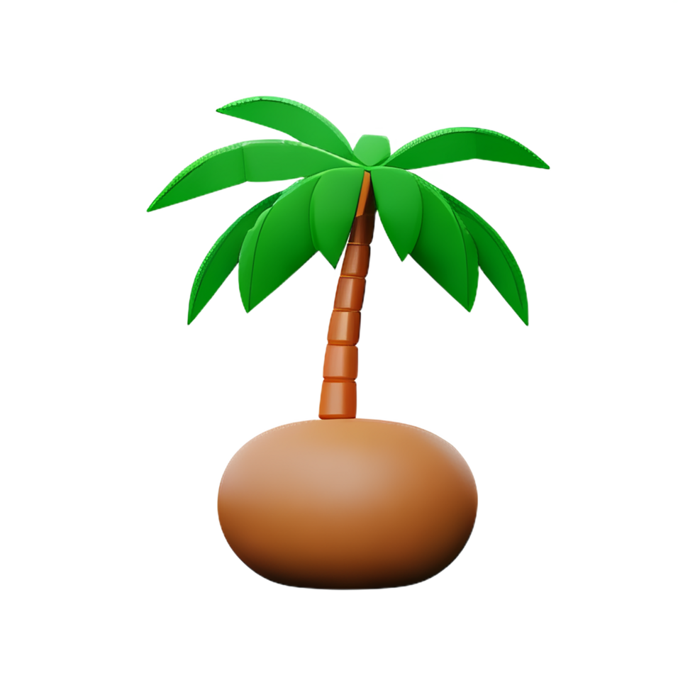 Kokosnuss Baum 3d Rendern Symbol Illustration png