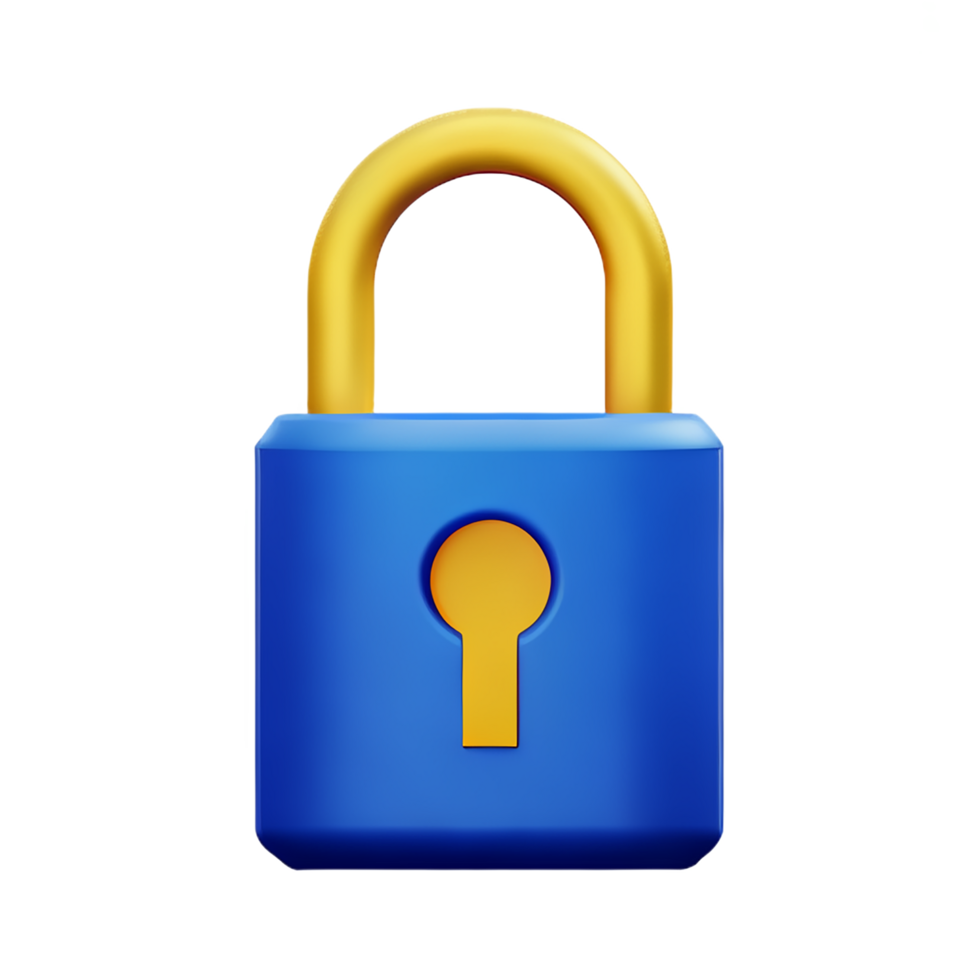 lock 3d rendering icon illustration png