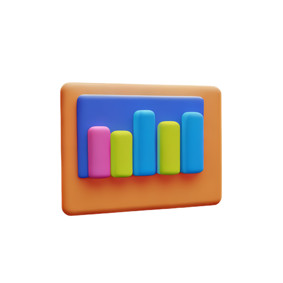 chart 3d rendering icon illustration png