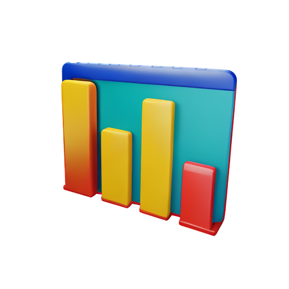 chart 3d rendering icon illustration png