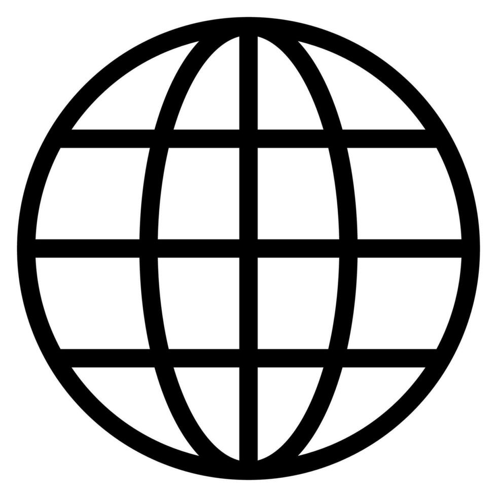 Globe symbol. World sign. Planet earth in circle. Outline globe vector