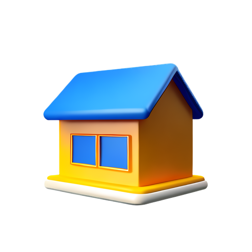 Real estate 3d rendering icon illustration png