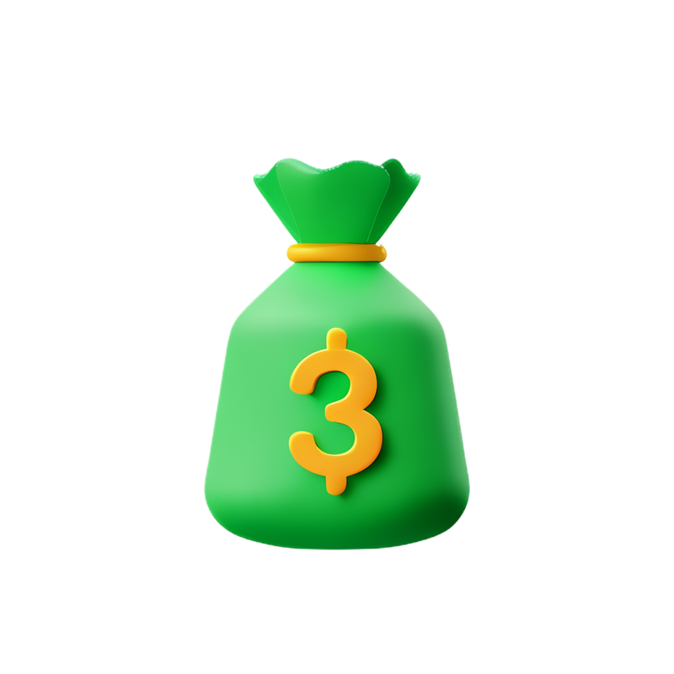 Geld Tasche 3d Rendern Symbol Illustration png