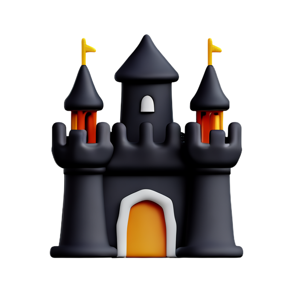 castle 3d rendering icon illustration png