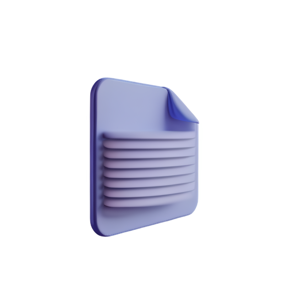document 3d rendering icon illustration png