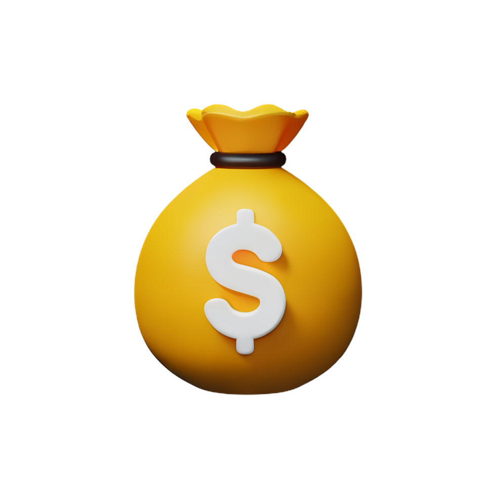 money bag 3d rendering icon illustration png