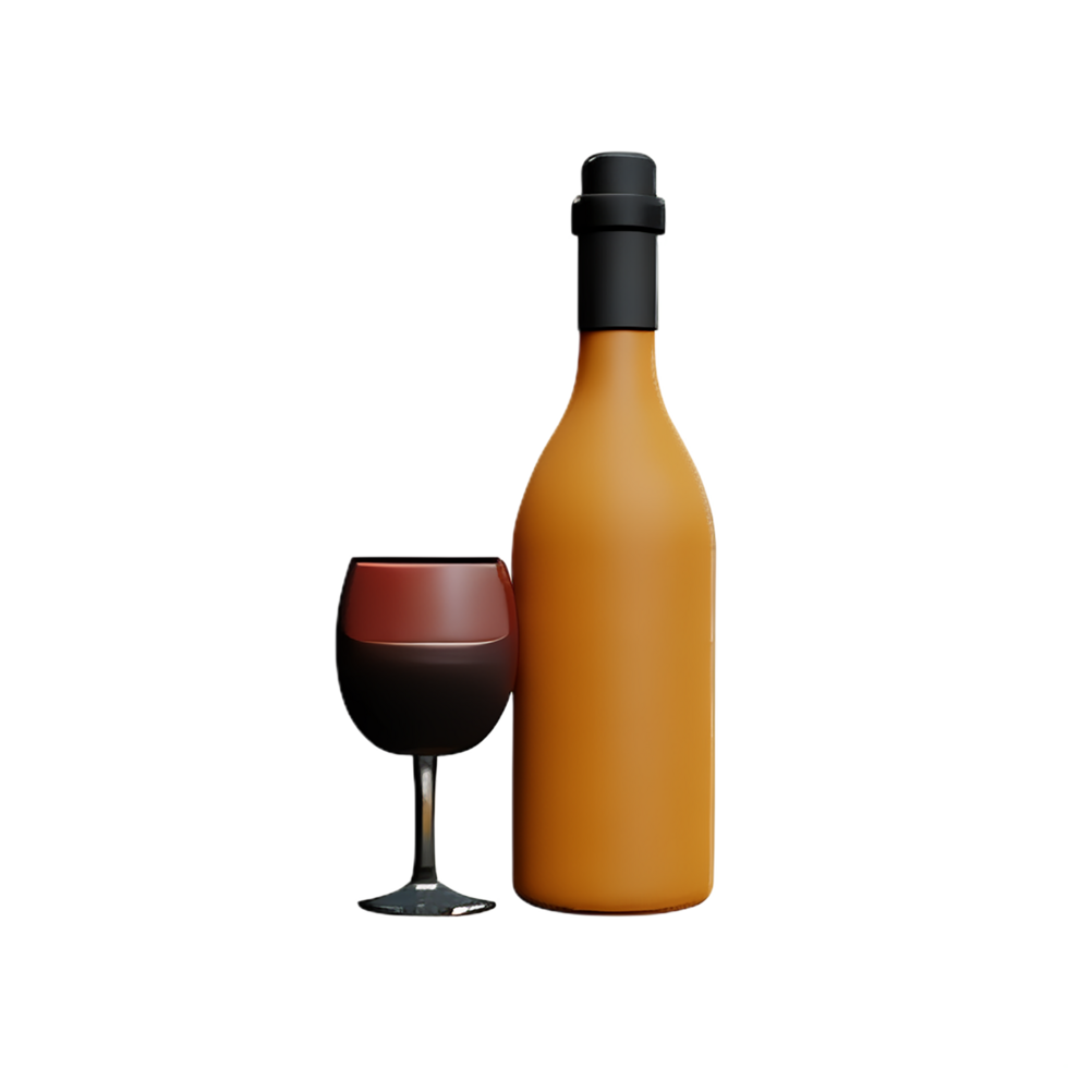 wine 3d rendering icon illustration png