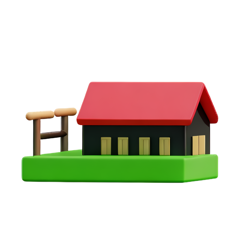 farm 3d rendering icon illustration png