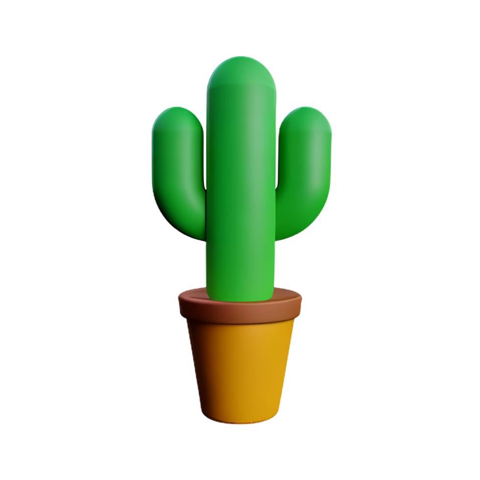 cactus 3d rendering icon illustration png