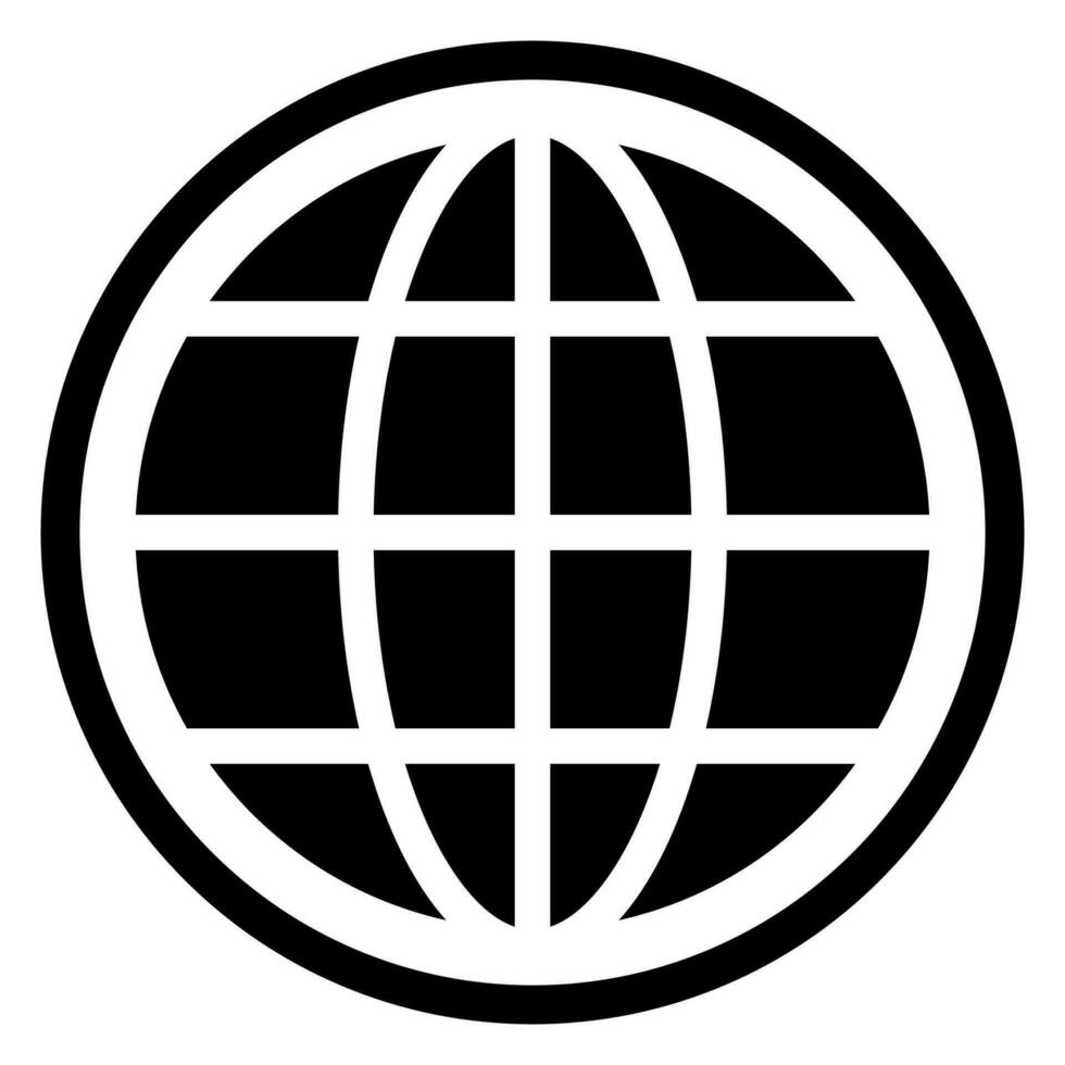 Globe symbol. World sign. Planet earth in circle. Outline globe vector