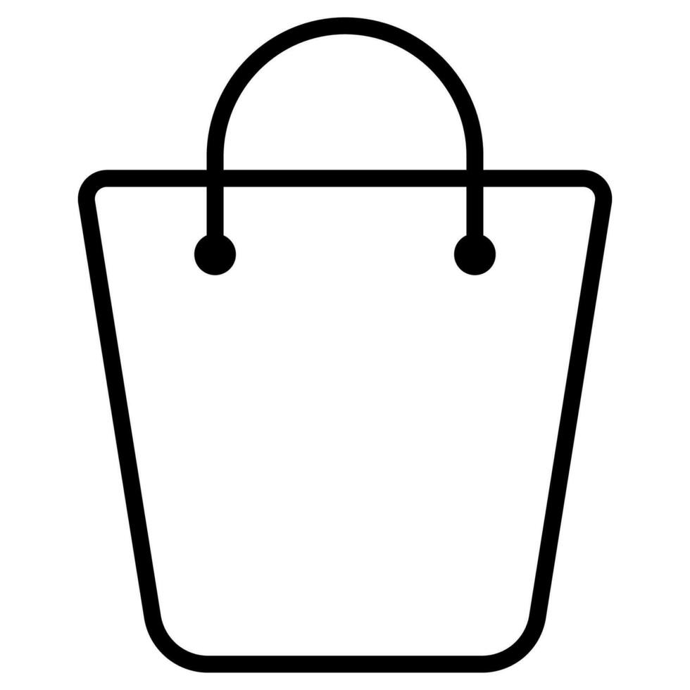 Shopping bag. Outline shopping bag. vector