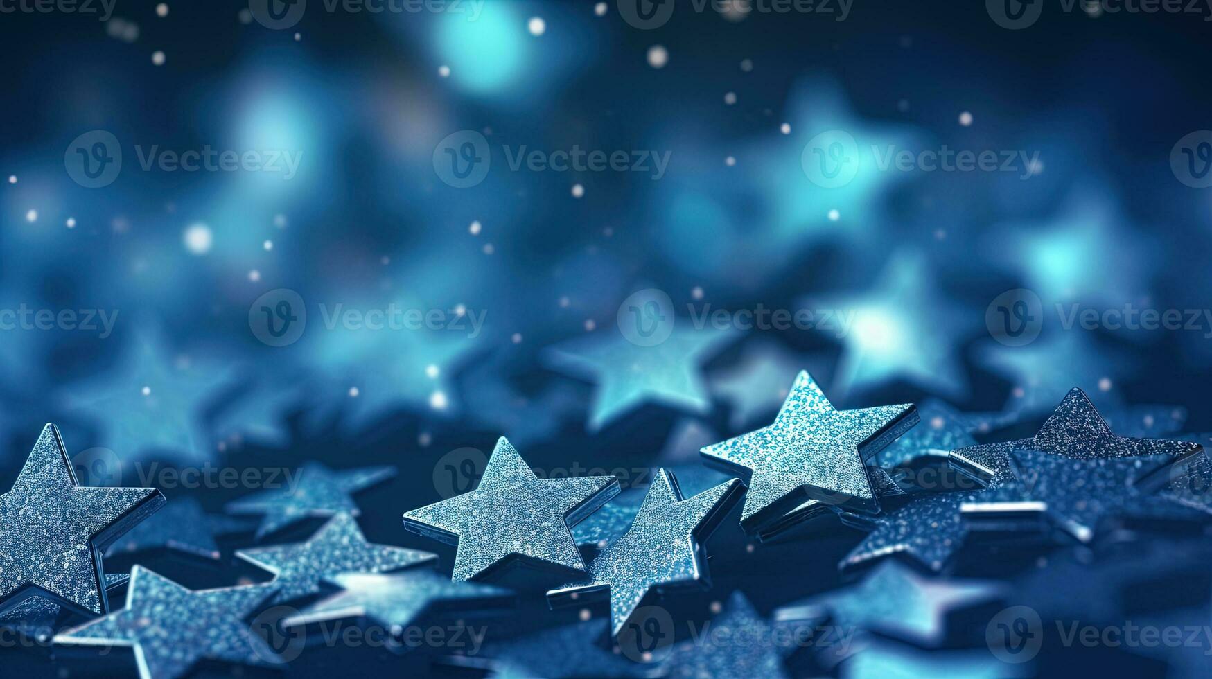 Abstract shiny background with blue glitter. Scattered confetti sparkles with light blue pastel color. Generated AI. photo