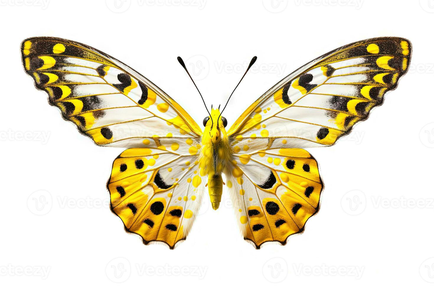 Butterfly with colorful wings isolated on white. Generative AI photo