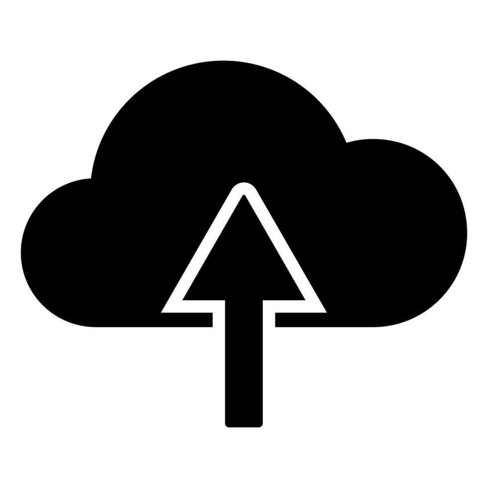 Upload to cloud. Arrow and cloud symbol vector