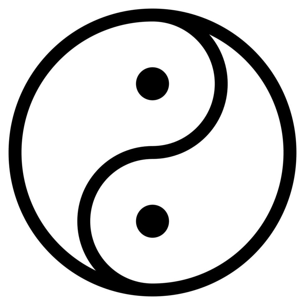 Ying and yang. Harmony symbol. Outline yin yang in circle. Transparent balance symbol in black and white vector