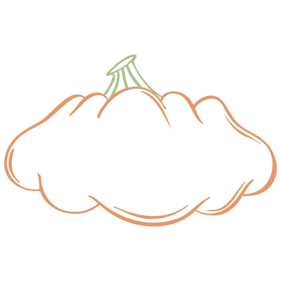 Transparent pumpkin in sketch. Hand drawn pumpkin in doodle. Thanksgiving day vector