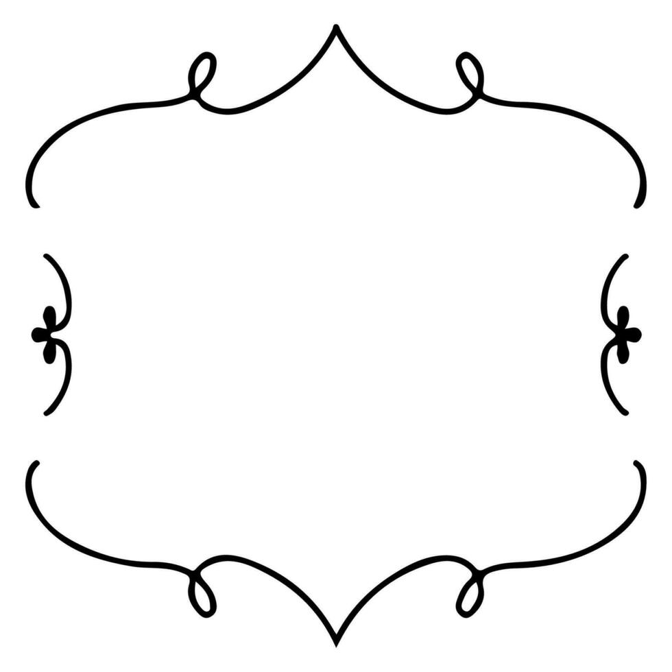 Hand drawn frame. Doodle style. Sketch frame in black vector