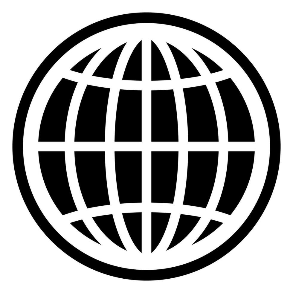 Globe symbol. World sign. Planet earth in circle. Outline globe vector