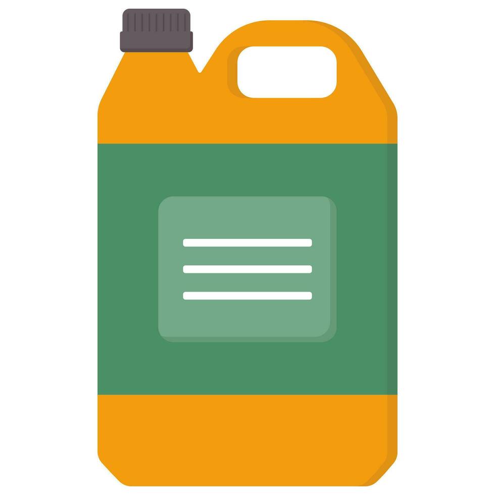 Plastic fuel can. Flat vector illustration.