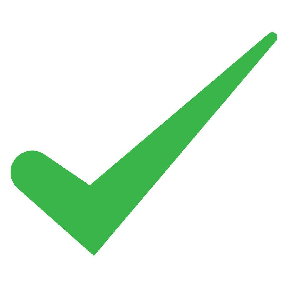 Checkmark tick. Correct symbol in green. Yes sign. Green checkmark illustration. Vote icon vector