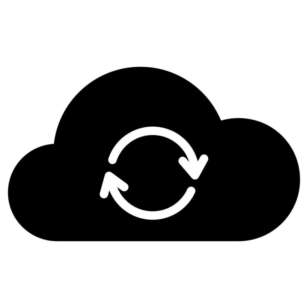 Loading status with cloud. Circular arrows and cloud symbol vector