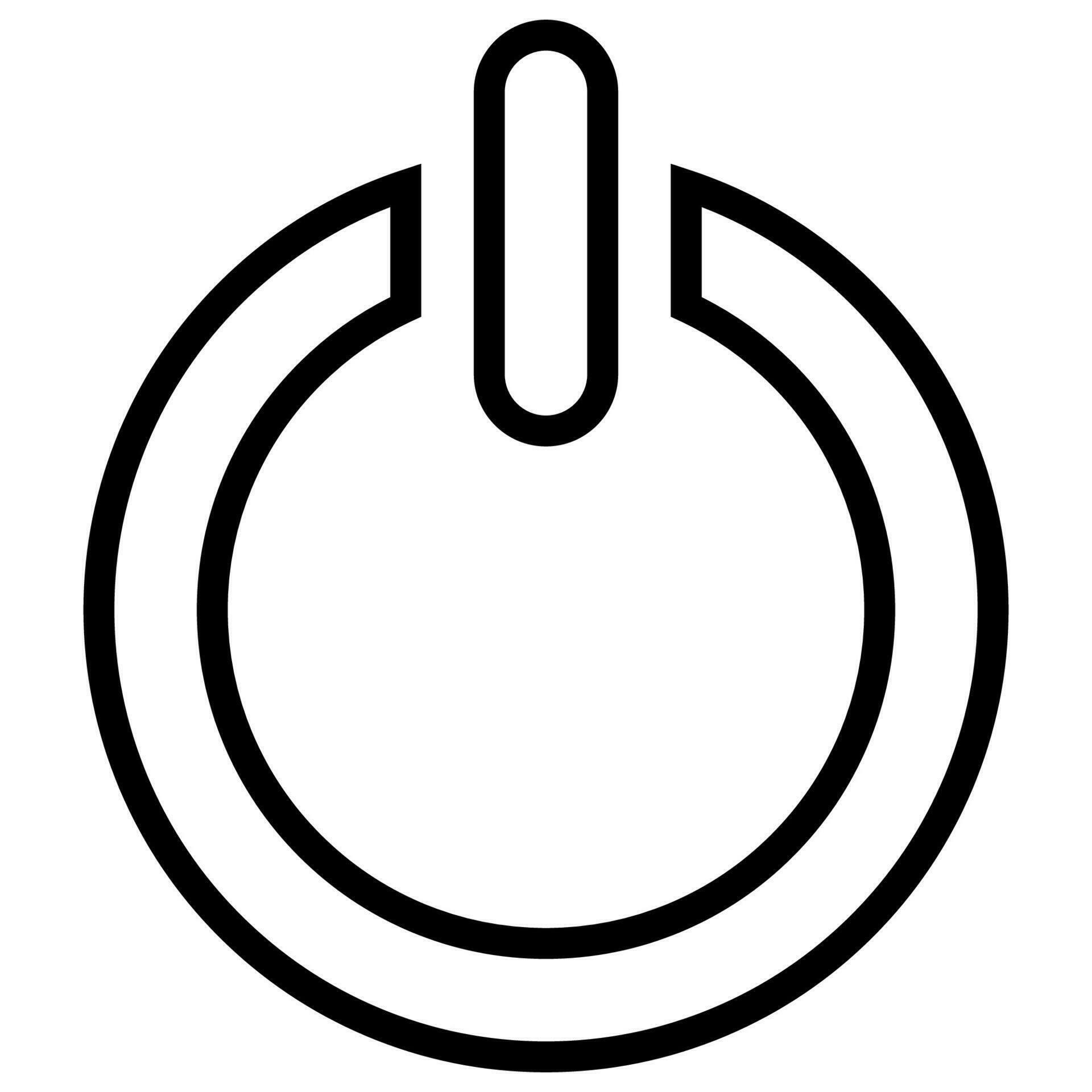 Power button. Outline power on and off. Shut down sign. Start and stop