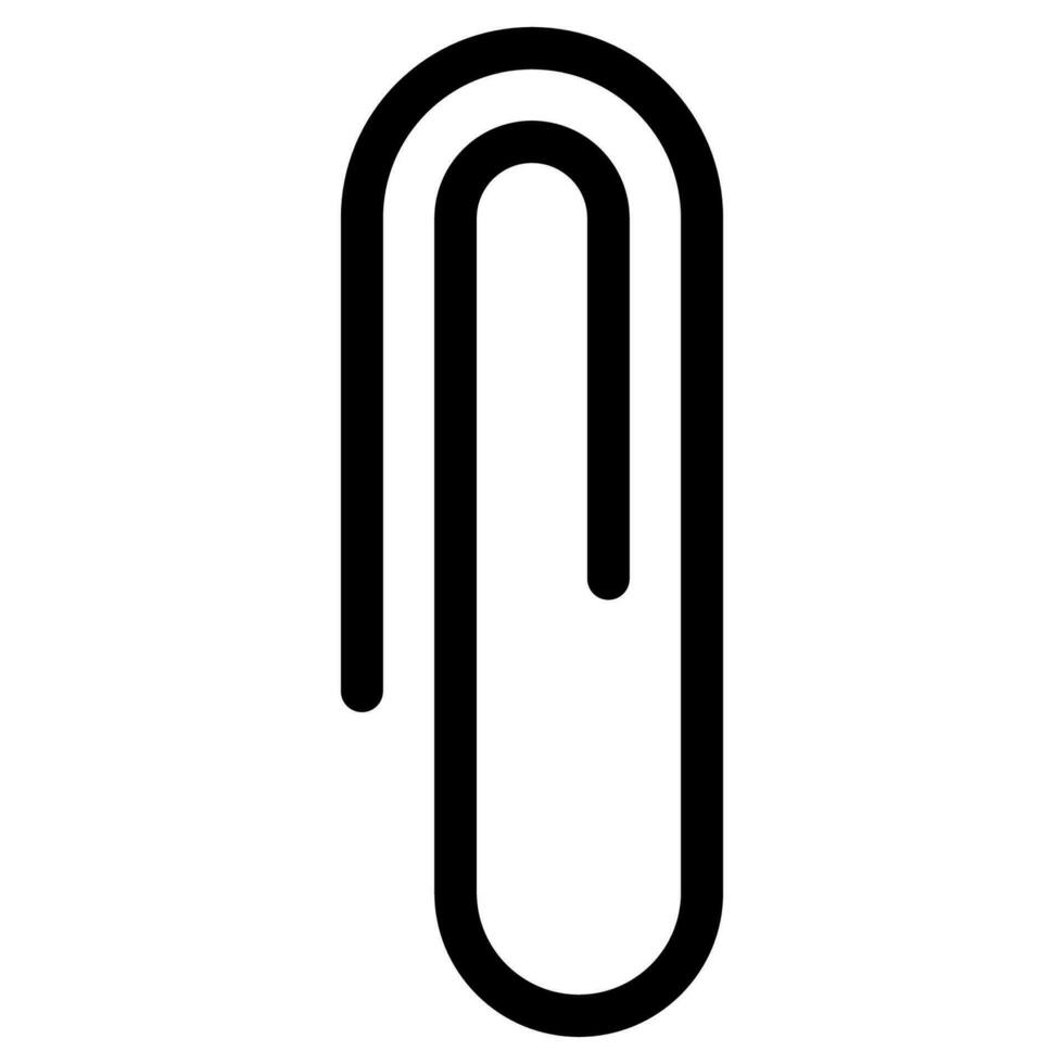 Paper clip. Black paperclip. Attach symbol. Document staple vector