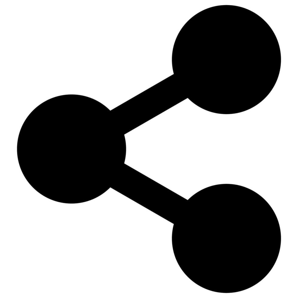Share symbol. Link illustration. Bold share sign. Black pictogram vector