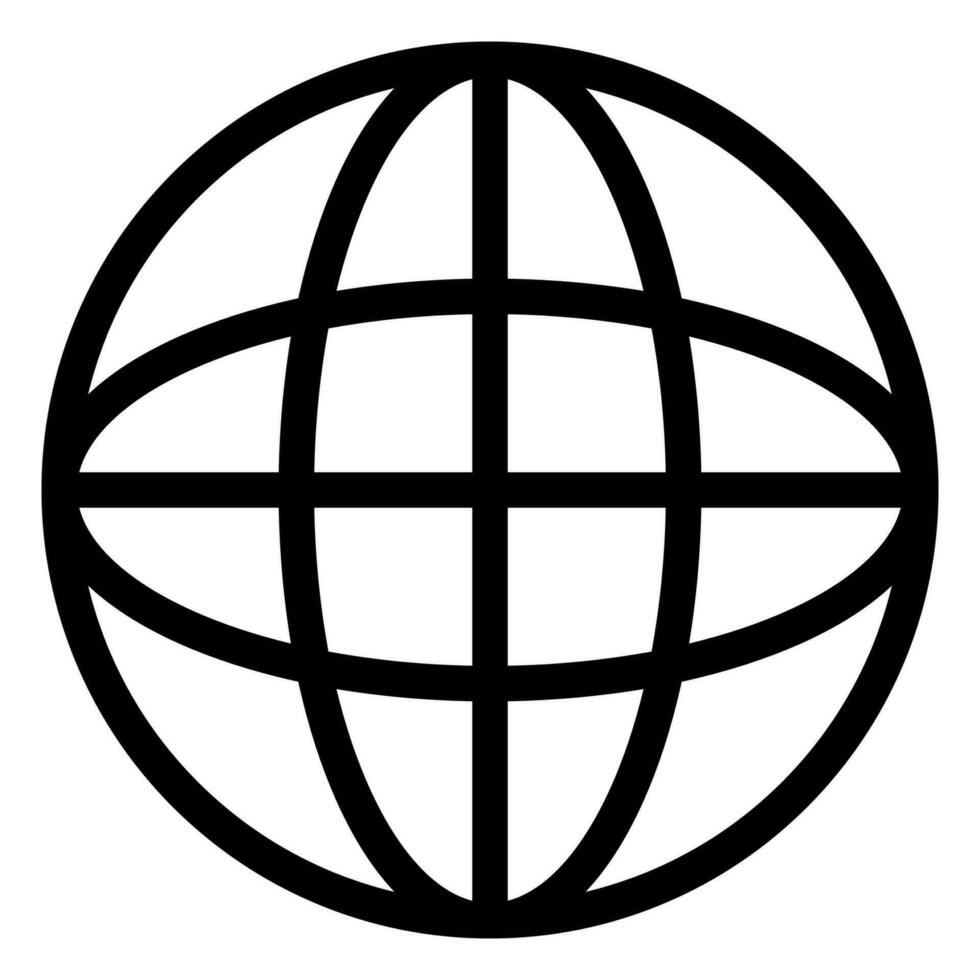 Globe symbol. World sign. Planet earth in circle. Outline globe vector