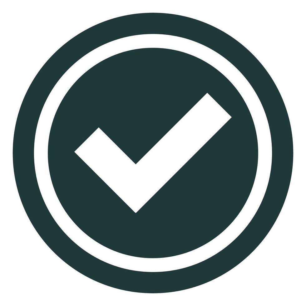 Checkmark tick. Correct symbol. Yes sign in circle. Checkmark illustration. Vote icon vector