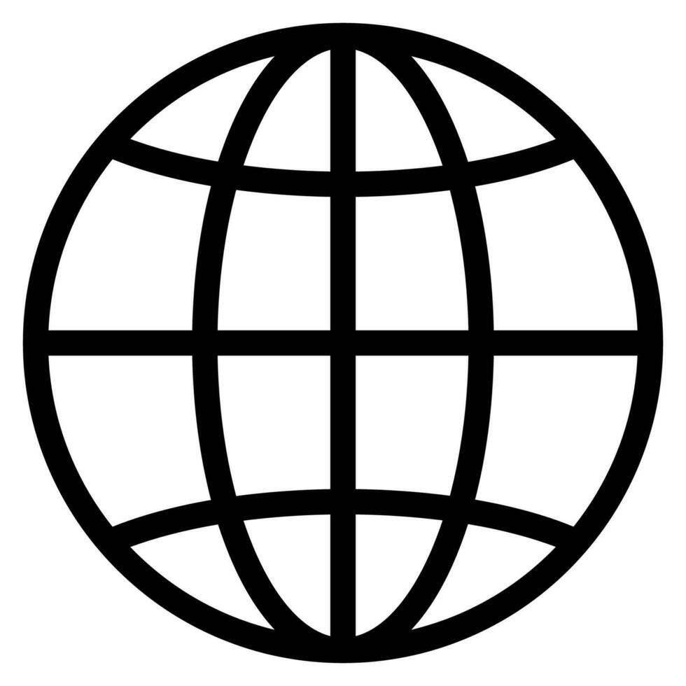 Globe symbol. World sign. Planet earth in circle. Outline globe vector