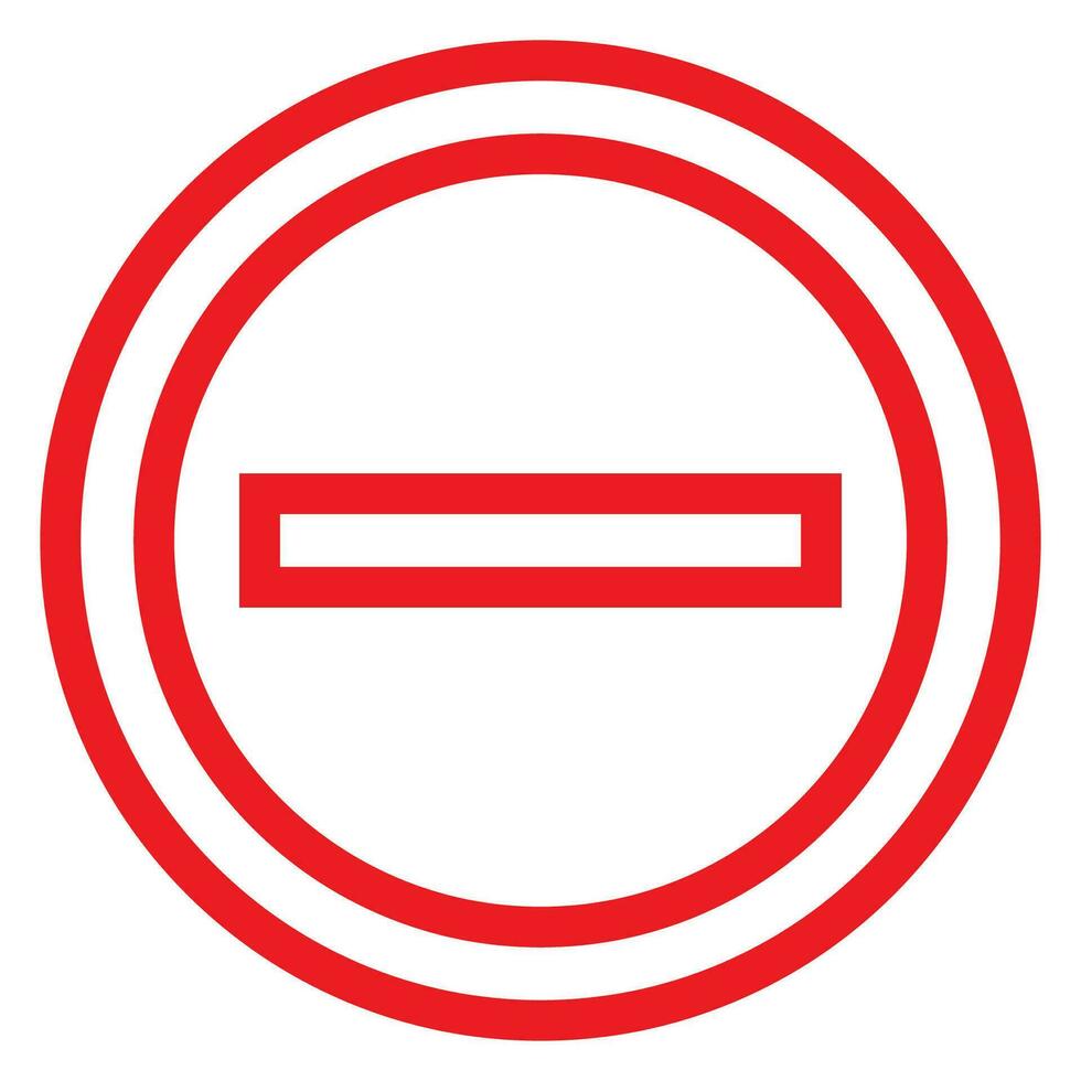 Stop symbol. Forbidden circle. Outline stop. No entry sign. Round stop warn vector