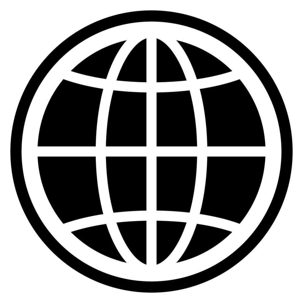 Globe symbol. World sign. Planet earth in circle. Outline globe vector